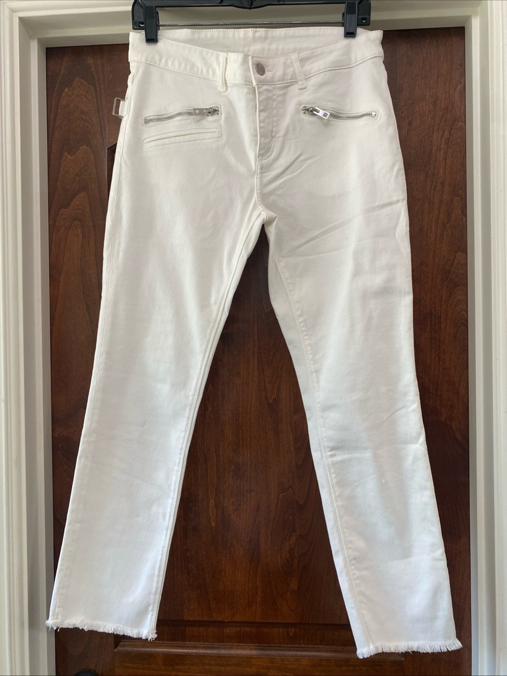 Zadig & Voltaire Ava Skinny white Denim Jeans w/zipper pockets Sz 28 nwot